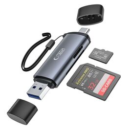 Tech-Protect UltraBoost SD/micro SD card reader with USB-C/USB-A connectors - gray | Techbox