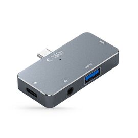 HUB Tech-Protect V6 4in1 USB-C - USB-A 3.0 / USB-C PD100W / HDMI / mini jack 3.5mm - gray | Techbox