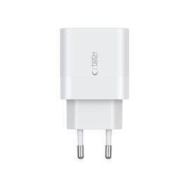 Tech-Protect C20W charger 2x USB-C PD 20W - white - Travel Chargers - Smartphone Chargers - Techbox