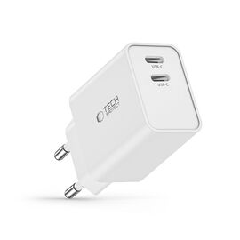 Tech-Protect C35W charger 2x USB-C PD 35W - white - Travel Chargers - Smartphone Chargers - Techbox