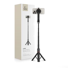 Tech-Protect L04S Bluetooth Selfie Stick with Tripod up to 95cm and 360 Head - Black - Cameras Accessories - Action Cameras - Techbox