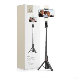 Tech-Protect L05S Bluetooth Selfie Stick with Tripod up to 105cm with LED Light - Black - Cameras Accessories - Action Cameras - Techbox