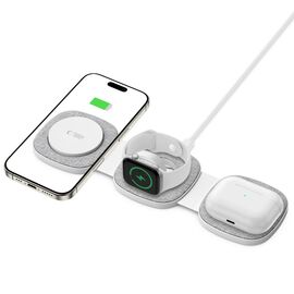 Tech-Protect QI15W-A32 3-in-1 Inductive Charger with MagSafe for Smartphone / Apple Watch / AirPods - Gray | Techbox