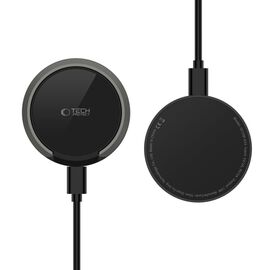 Tech-Protect QI15W-A33 Inductive Charger with MagSafe and Stand with USB-A / USB-C Cable - Black | Techbox