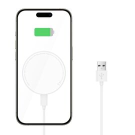 Tech-Protect QI15W-A33 Inductive Charger with MagSafe and Stand with USB-A / USB-C Cable - White | Techbox