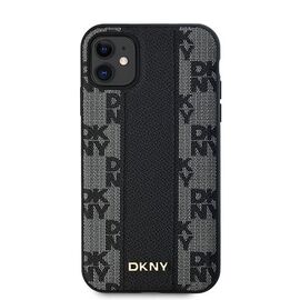 DKNY Leather Checkered Mono Pattern MagSafe Case for iPhone 11 / Xr - Black - Uncategorized Cases (2) - Cases - Techbox