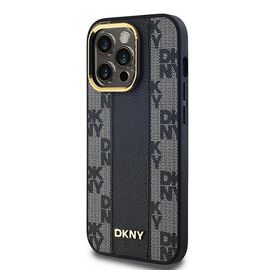 DKNY Leather Checkered Mono Pattern MagSafe Case for iPhone 13 Pro / 13 - Black - Uncategorized Cases (2) - Cases - Techbox