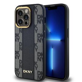 DKNY Leather Checkered Mono Pattern MagSafe case for iPhone 14 Pro - black - Uncategorized Cases (2) - Cases - Techbox
