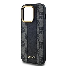 DKNY Leather Checkered Mono Pattern MagSafe Case for iPhone 14 Pro Max - Black - Uncategorized Cases (2) - Cases - Techbox