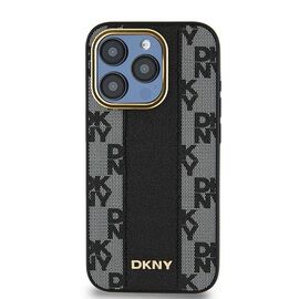 DKNY Leather Checkered Mono Pattern MagSafe case for iPhone 15 Pro - black - Uncategorized Cases (2) - Cases - Techbox