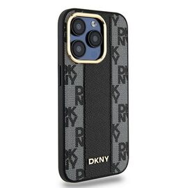 DKNY Leather Checkered Mono Pattern MagSafe case for iPhone 15 Pro - black - Uncategorized Cases (2) - Cases - Techbox