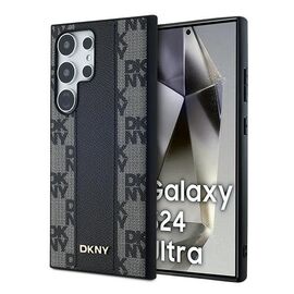 DKNY Leather Checkered Mono Pattern MagSafe Case for Samsung Galaxy S24 Ultra - Black - Uncategorized Cases (2) - Cases - Techbox