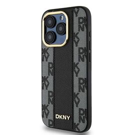 DKNY Leather Checkered Mono Pattern MagSafe iPhone 15 Pro Max Case - Black - Uncategorized Cases (2) - Cases - Techbox
