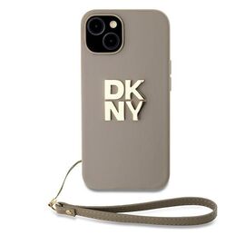 DKNY Wrist Strap Stock Logo case for iPhone 15 Plus - beige - Uncategorized Cases (2) - Cases - Techbox