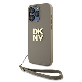 DKNY Wrist Strap Stock Logo case for iPhone 15 Pro - beige - Uncategorized Cases (2) - Cases - Techbox