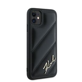 Karl Lagerfeld Diagonal Quilted Script case for iPhone 11 / Xr - black | Techbox