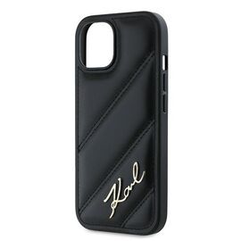 Karl Lagerfeld Diagonal Quilted Script case for iPhone 14 / 15 / 13 - black | Techbox
