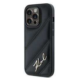 Karl Lagerfeld Diagonal Quilted Script case for iPhone 14 Pro - black | Techbox