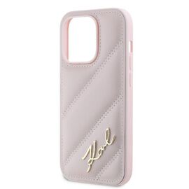 Karl Lagerfeld Diagonal Quilted Script case for iPhone 14 Pro Max - pink | Techbox