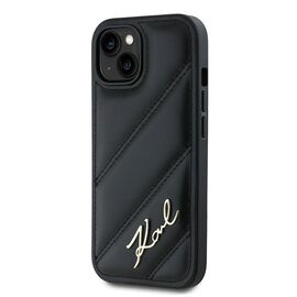 Karl Lagerfeld Diagonal Quilted Script case for iPhone 15 / 14 / 13 - black | Techbox