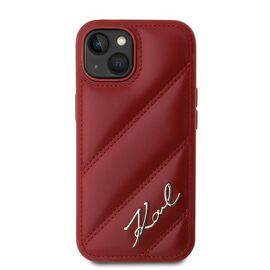 Karl Lagerfeld Diagonal Quilted Script case for iPhone 15 / 14 / 13 - red | Techbox