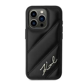 Karl Lagerfeld Diagonal Quilted Script case for iPhone 15 Pro - black | Techbox