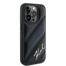 Karl Lagerfeld Diagonal Quilted Script case for iPhone 15 Pro - black | Techbox