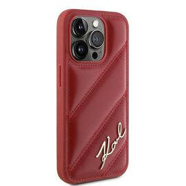 Karl Lagerfeld Diagonal Quilted Script case for iPhone 15 Pro - red | Techbox