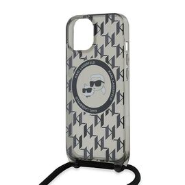 Karl Lagerfeld IML Crossbody Monogram Karl &amp; Choupette Head MagSafe Case for iPhone 15 / 14 / 13 - Black - Uncategorized Cases (2) - Cases - Techbox