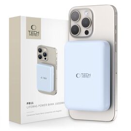 Tech-Protect LifeMag PB11 Powerbank with MagSafe 10000mAh 15W USB-C port - blue + USB-C cable - Powerbanks - Smartphone Chargers - Techbox