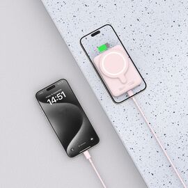 Tech-Protect LifeMag PB11 Powerbank with MagSafe 10000mAh 15W USB-C port - pink + USB-C cable - Powerbanks - Smartphone Chargers - Techbox