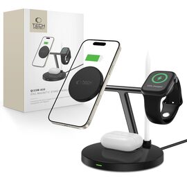 Tech-Protect QI15W-A35 3-in-1 Inductive Charger with MagSafe for Phone / AirPods / Apple Watch - Black | Techbox