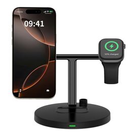 Tech-Protect QI15W-A35 3-in-1 Inductive Charger with MagSafe for Phone / AirPods / Apple Watch - Black | Techbox