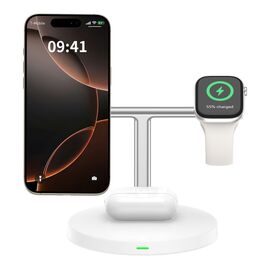 Tech-Protect QI15W-A35 3-in-1 Inductive Charger with MagSafe for Phone / AirPods / Apple Watch - White | Techbox