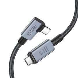 Tech-Protect UltraBoost Max L USB-C 4.0 (straight) / USB-C 4.0 (angled) PD 240W 8K 40Gbps 1.5m Cable - Gray | Techbox