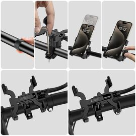 Tech-Protect V3 bicycle phone holder on the handlebar - black - Smartphone Holders - Smartphones - Techbox