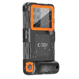 Tech-Protect Waterproof Case IPX8 for 4.7-6.7" Smartphones - Black and Orange | Techbox