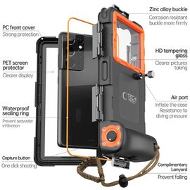 Tech-Protect Waterproof Case IPX8 for 4.7-6.7" Smartphones - Black and Orange | Techbox