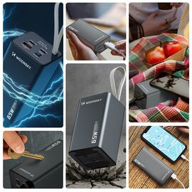 Powerbank Wozinsky K65+ 65W 30000mAh 2x USB-C, 1x USB-A 65W - black - Powerbanks - Smartphone Chargers - Techbox