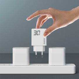 GaN Dudao A30EU 30W USB-A / USB-C Wall Charger - White - Travel Chargers - Smartphone Chargers - Techbox