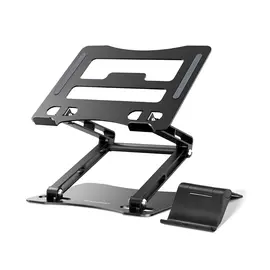 Laptop stand Wozinsky WRS-CPY75DSB aluminum + Free! smartphone stand - black | Techbox