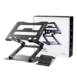 Laptop stand Wozinsky WRS-CPY75DSB aluminum + Free! smartphone stand - black | Techbox