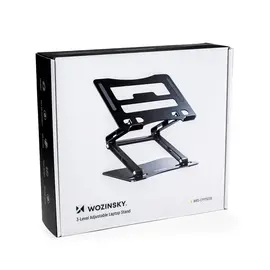 Laptop stand Wozinsky WRS-CPY75DSB aluminum + Free! smartphone stand - black | Techbox