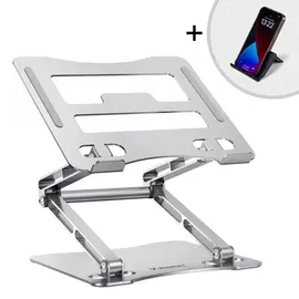 Laptop stand Wozinsky WRS-CPY75DSS aluminum + Free! smartphone stand - silver | Techbox