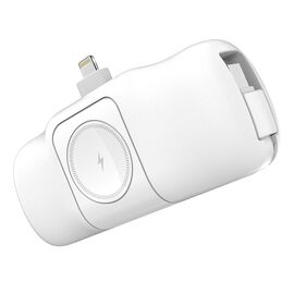 Wozinsky WF16-YLS 5000mAh 15W Lightning Mini Power Bank with Built-in USB-C Cable and Apple Watch Charger - White | Techbox