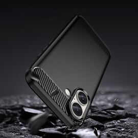 Carbon Case for iPhone 16 Plus Silicone Case - Black | Techbox