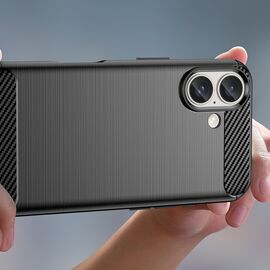 Carbon Case for iPhone 16 Plus Silicone Case - Black | Techbox