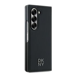 DKNY Magsafe Plain Leather Metal Stack Logo Case for Samsung Galaxy Z Fold 6 - Black | Techbox