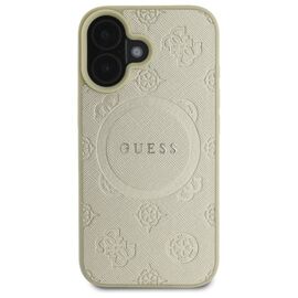 Guess Saffiano Peony Classic Logo MagSafe case for iPhone 16 - gold | Techbox