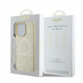 Guess Saffiano Peony Classic Logo MagSafe case for iPhone 16 Pro - gold | Techbox